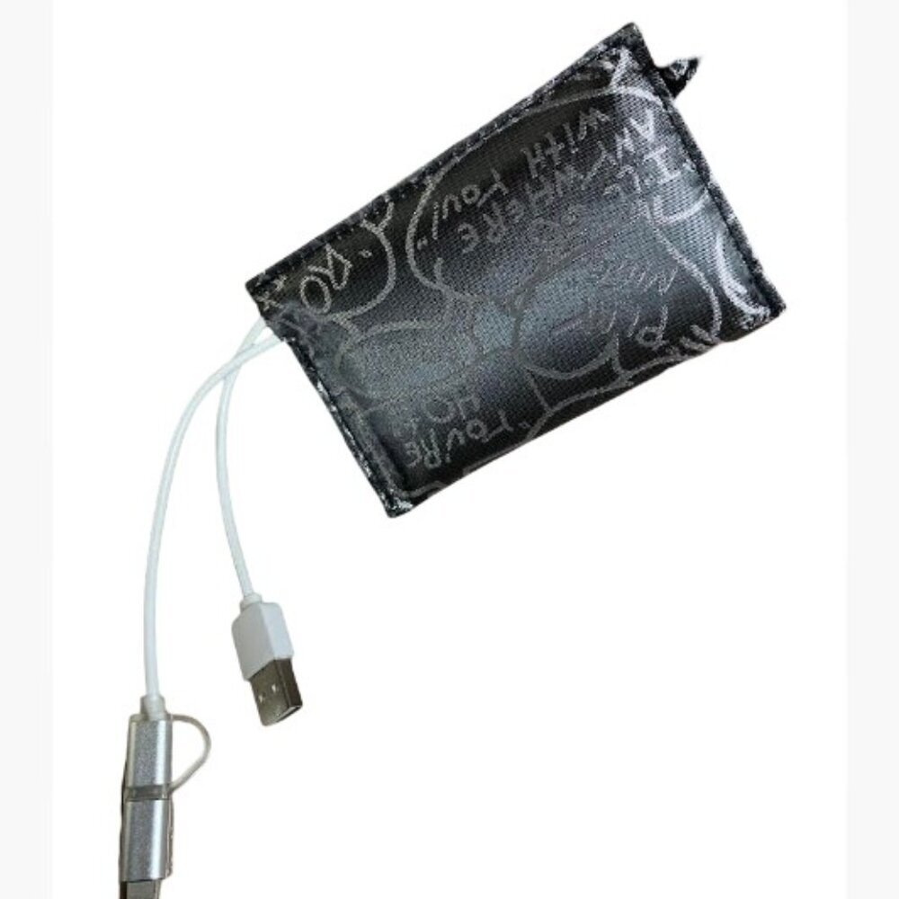 Betsey Johnson T-Bottom Pouch and Charging Crossbody Wristlet, Micro USB Cable - Picture 10 of 11